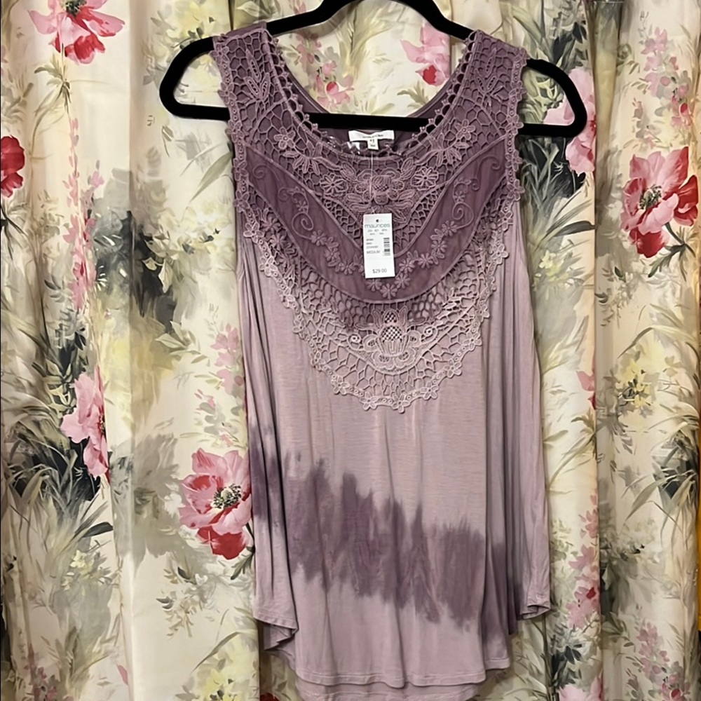 Women's Lace Detail Top - Purple